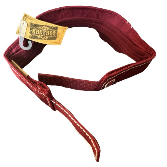 KBETHOS NWT It’s Wine O’Clock Somewhere Distressed SunVisor Hat - Burgandy Color - Picture 6 of 7